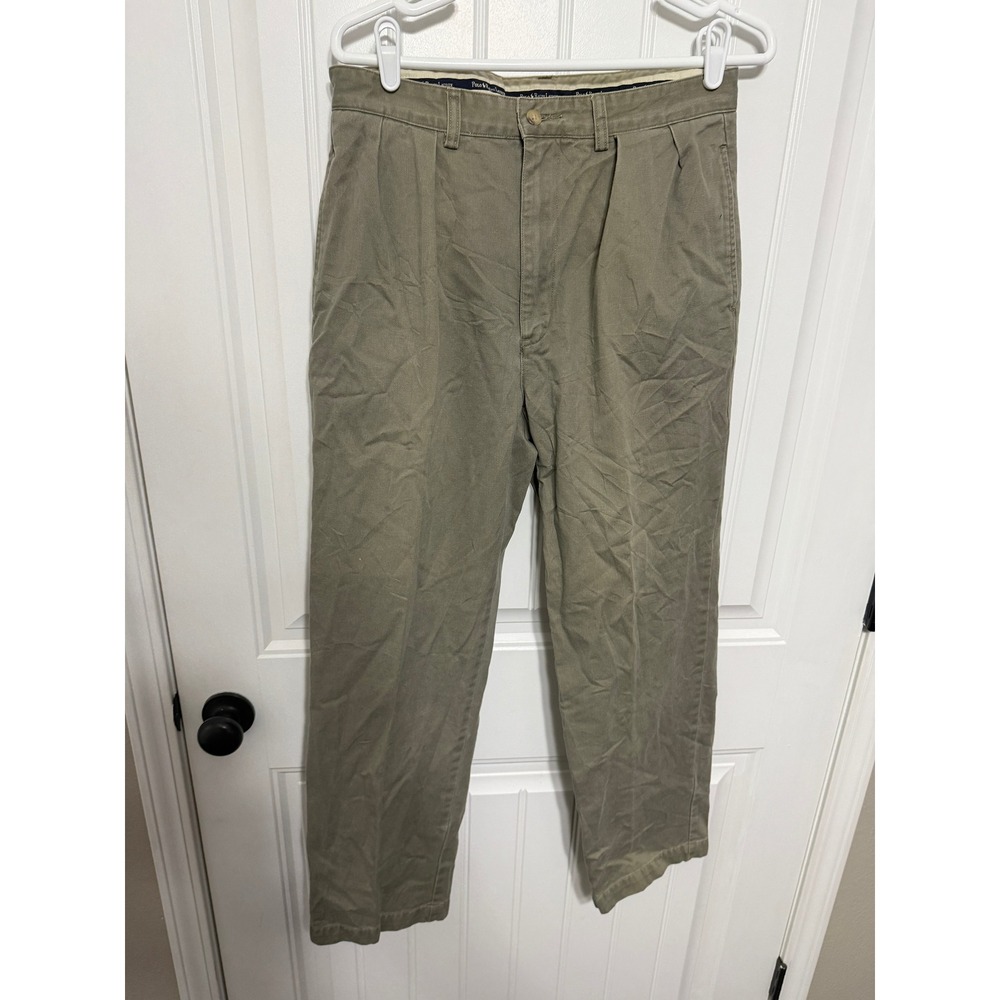 Polo Ralph Lauren Pants Mens 32/30 Andrew Pant Pleated Cotton Olive EUC